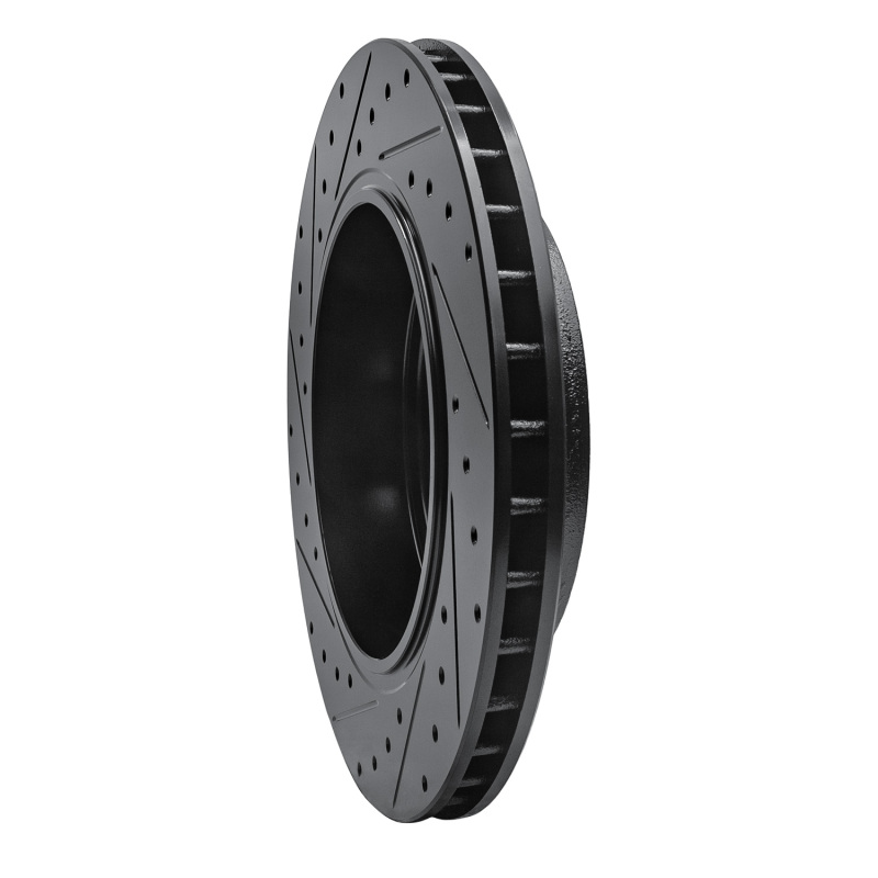 Jeep Grand Cherokee Brake Rotor (1) - Rear Right - R1 Concepts - Drilled & Slotted - Black - `06-`10